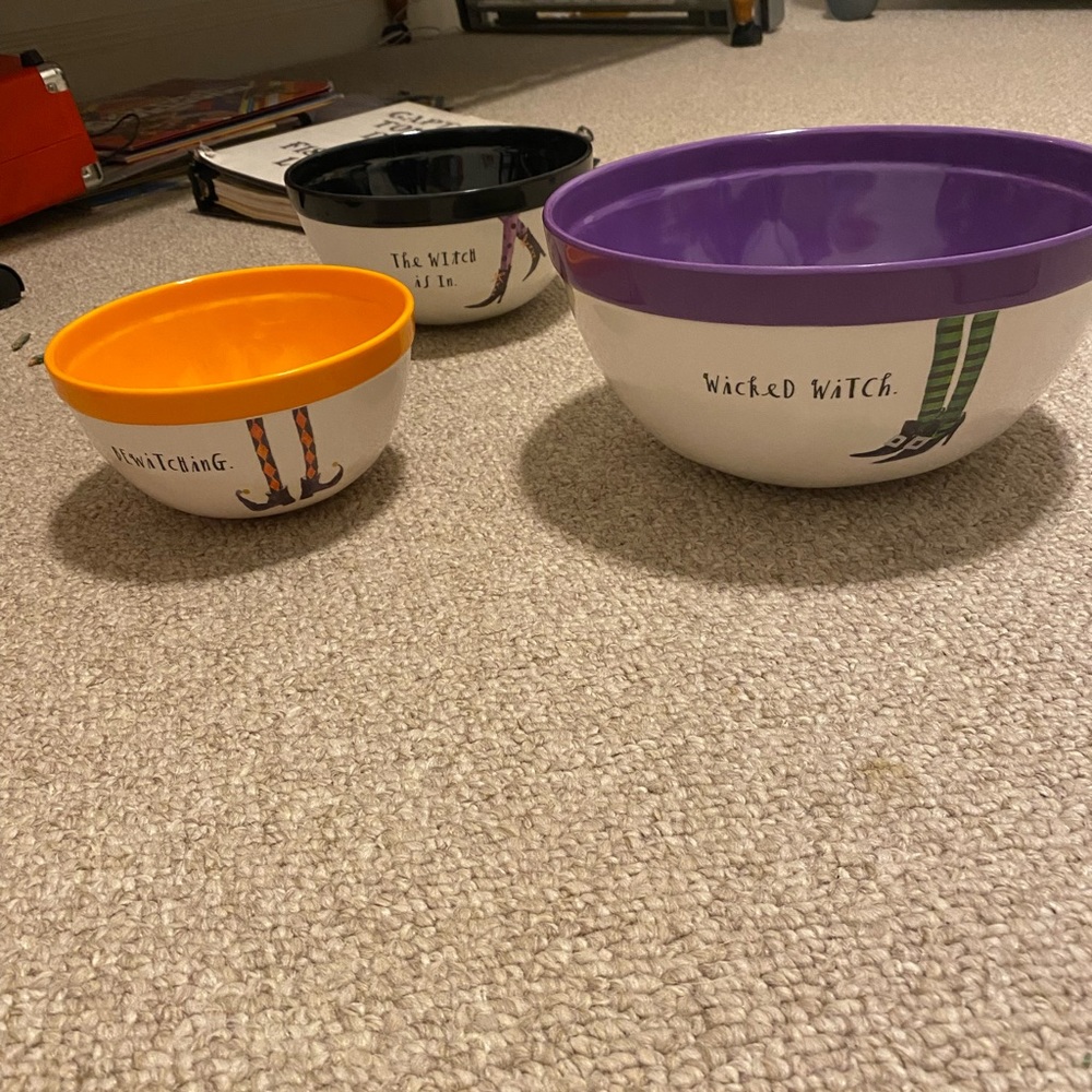 Rae Dunn set of 3 Halloween melamine bowls.$60